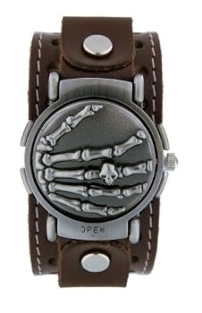Nemesis Brown Leather Band With Flip Finger watch Case