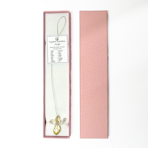 Crystal Guardian Angel suncatcher, Gift-Boxed - Yellow (Health)