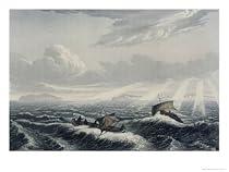 Canoe Broaching to in a Gale of Wind at Sunrise, Journey to the Shores of the Polar Sea Giclee Poster Print by James Franklin, 24x18