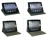 Bundle Monster Apple iPad 2 Synthetic Leather Pouch Case Cover with Multi-View Kickstand - Black