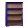 Blue Edge Open Bookcase with 1 Fixed, 2 Adjustable Shelves