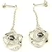 Pearl Earrings Flower CZ Diamonds Dangling Sterling Silver By Bucasi