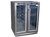 Summit SPR6OS2Z 24 Dual Zone Outdoor Beverage Center with 4.8 cu. ft. Capacity, Scalloped Wine Shelves, Digital Display and Dual Glass Doors