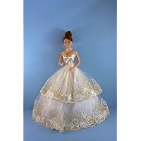 Gold and Ivory strapless Ball Gown Made for the Barbie Doll