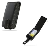 Luxury Black Leather Flip Style Case for Samsung Omnia i900