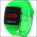 Red LED Sport Digital Unisex Fashion Quartz Wrist Watch Colorful Plastic Green