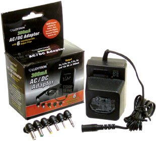 Lloytron PACK OF 2 300mA AC DC Unregulated Mains Adaptor Power Transformers - British models with UK Plugs - Outputs 0V, 3V, 4.5V, 6V, 7.5V, 9V and 12V