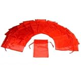 41x7Y aI0 L. SL160  24 Red Organza Drawstring Pouches Case Jewelry Gift Bags 4x5