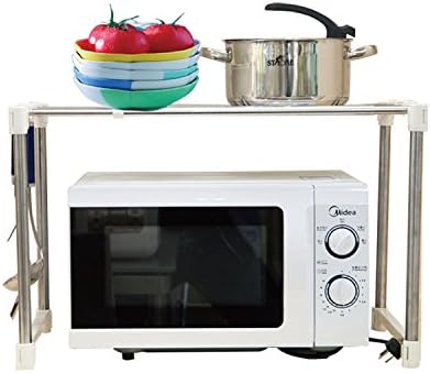 BYN 1-tier Tension Kitchen Counter and Cabinet Shelf, Microwave Oven Shelf, White