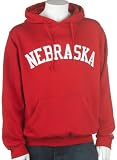 Soffe Nebraska Hoodie with Tackle Twill Logo (Medium, Red)