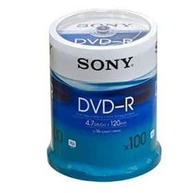 Sony DVD-R Recordable Disk Write-once on Spindle 16x Speed 120min 4.7Gb Ref 100DMR47BSP [Pack of 100]