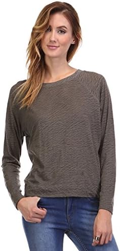 Spicy Mix Women's Kelsey Scoop Neck Long Sleeve Knit Top Gray Small