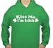 Kiss Me I'm Irish , Green Hooded Sweatshirt, Large
