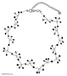 Crystal choker, 'Black Coral' 1" W 13" L