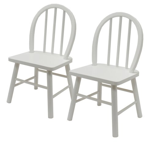 Kitchen: Winsome Wood Assembled Set of 2 Kids Chairs, White
