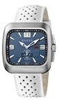 Gucci Men`s YA131304 Gucci Coupé Large Blue and Black Dial White Pierced Strap Watch