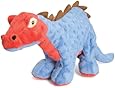 goDog Dinos Spike With Chew Guard Technology Tough Plush Dog Toy, Blue, Large