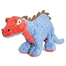 goDog Dinos Spike With Chew Guard Technology Tough Plush Dog Toy, Blue, Large