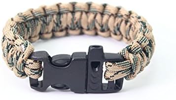 The Naturalism Military Paracord Survival Bracelet Extra Beefy 500LB With Plastic Shackle (Camping, Hiking, Outdoors, Utility, Emergency, Survival) - Blue And Green / Small