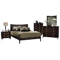 5 Pc Tiburon Bentwood Platform Bed Set - Espresso (King)