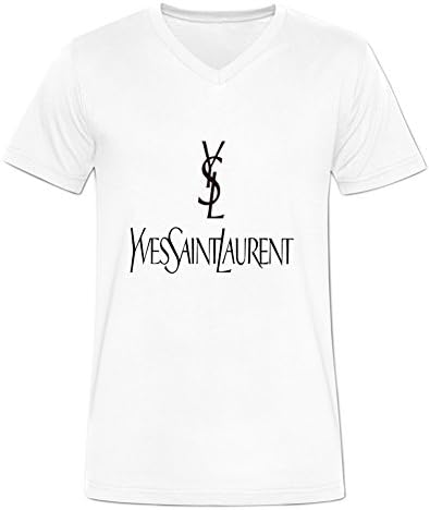 Short Sleeve Yves Saint Laurent Shirts For Men V Neck M White