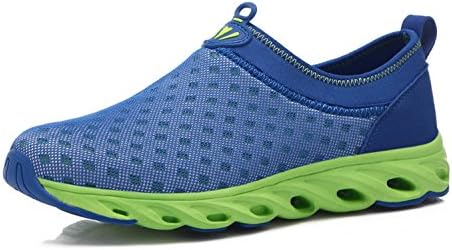 Luoine Men's Mesh Water Shoes Comfort Walking Shoes Blue/Green 9 D(M) US