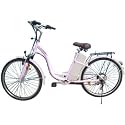 シマノ製6段変速機搭載!おしゃれでらくらく26インチ電動アシスト自転車 電動シティサイクル ピンク