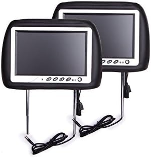 9" Headrest Pair Built in Hdmi / Hd (Black/silver Brushed Surface)