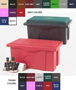 Burlingham Small Sport Trunk with Padded Seat Granite, White