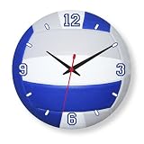 Volleyball Blue, Gray and White Clock