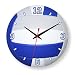 Volleyball Blue, Gray and White Clock