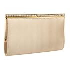La Regale Satin Clutch Rhinestone Trim