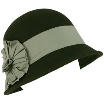 Wool Winter Cloche Bucket Bell Ribbon Bow Hat Black Gray