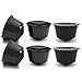 BRBHOM 6 Refillable Dolce Gusto Coffee Capsule Reusable Dolce Gusto Coffee Filter with Coffee Spoon,Brush (Black)