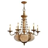 Crystorama Celeste 6736-SG Large 6LT 360w (34H x 30W) Chandelier Lighting in Silverado Gold