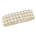 Sterling Silver Three Row Cultured Fresh Water White Button Pearl Bracelet