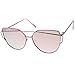 zeroUV - Oversize Metal Frame Thin Temple Color Mirror Flat Lens Aviator Sunglasses 62mm
