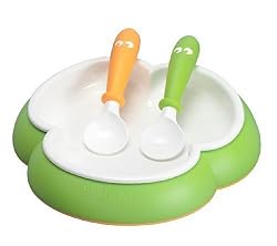 BABYBJ&Ouml;RN Plate and Spoon, Green