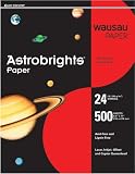 Wausau Astrobrights Heavy Duty Paper, 24 lb, 8.5 x 11 Inches, Rocket Red, 500 Sheets (22648)