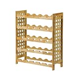 Premier Housewares Rubberwood 5 Tier Wine Rack, 76 x 64 x 25 cm