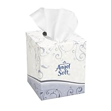 Georgia-Pacific Angel Soft ps 46580 White Premium Facial Tissue, Cube Box, 8.85" Length x 7.65" Width (Case of 36 Boxes, 96 Sheets Per Box)