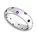 14k White Gold Bezel set Amethyst Semi Eternity title=