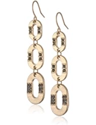 Kenneth Cole New York "Pave Splash" Pave Oval Link Linear Drop Earrings
