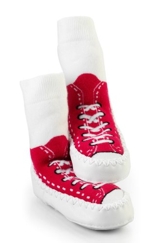 Mocc Ons Clever Little Slipper Socks That Keep Toes Warm! Sneakers 6-12 Months Red