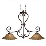 Flat Iron Two Light Chandelier in Chocolate