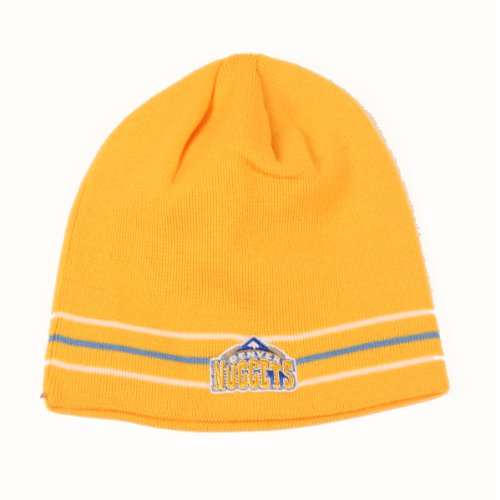 Denver Nuggets Yellow 3-Stripe Knit Beanie (Uncuffed)