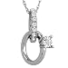 14k White Gold Diamond Bridal Set Charm Pendant (1/10 cttw, I-J Color, I2-I3 Clarity), 18