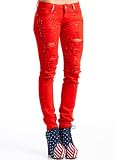 Destroyed Skinny Rhinestone Jeans