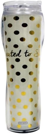 ScriptureArt Tumbler Gold Foil Dot Design "Created to Shine" - Matthew 5:16