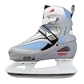 Girl's Lake Placid Adjustable Hockey Ice Skate - White/ Blue/ Grey (Large)